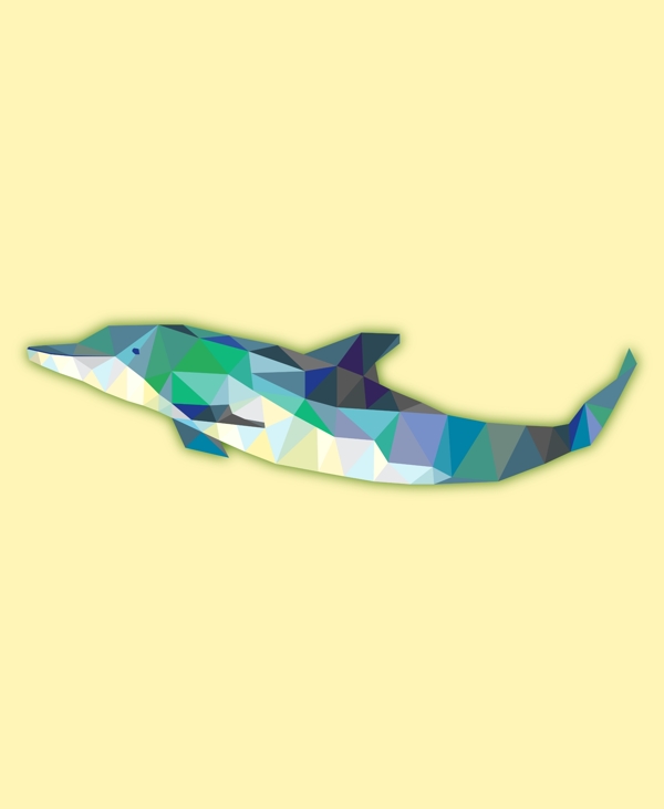 创意几何多边形海豚