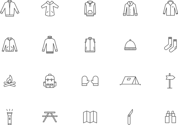 線性露營(yíng)圖標(biāo)