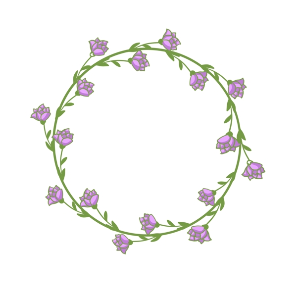 紫色花朵婚礼边框