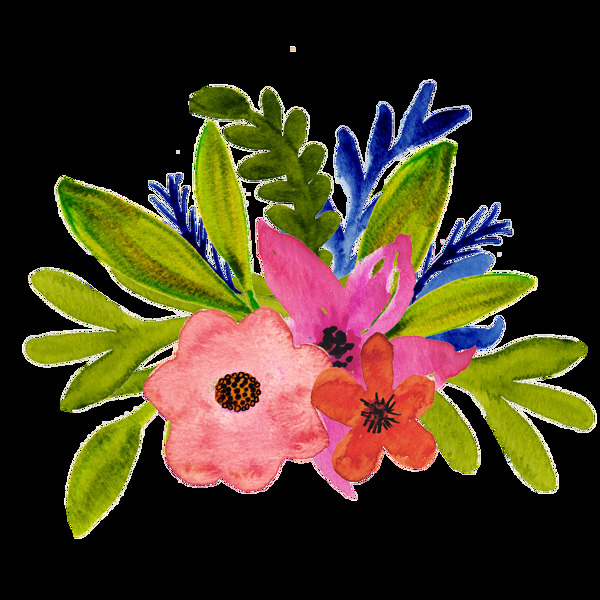 情人节卡通花卉透明装饰素材