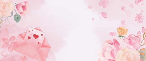 女生节妇女节女王节唯美鲜花粉色水墨背景