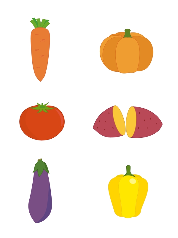 小清新日系简约卡通现代水果蔬菜素材