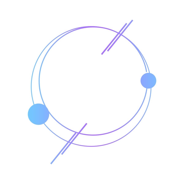 科技边框蓝紫渐变圆形设计元素