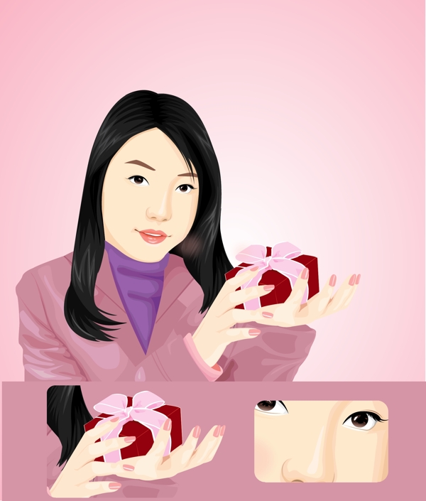 韓國(guó)矢量人物插畫女圖片