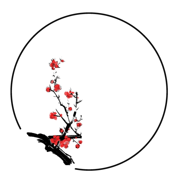 梅花鮮花卡通插畫