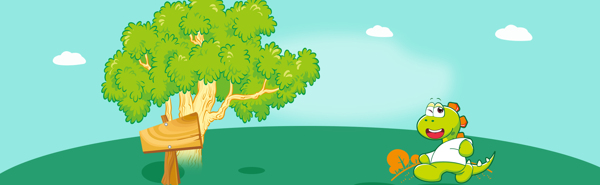 綠色簡(jiǎn)約唯美天空和樹banner