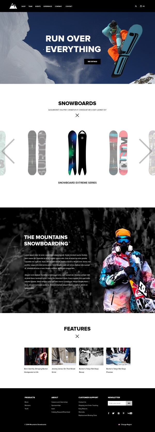 滑雪网页设计图片