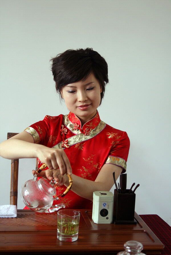 茶道美女模特圖片
