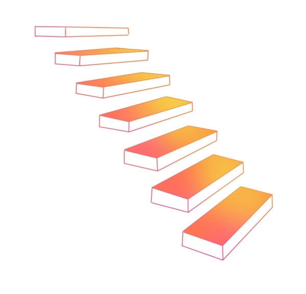 彩色立体楼梯插画