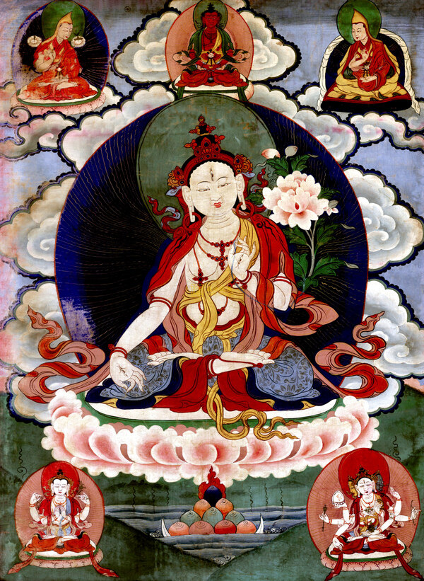 佛像人油畫(huà)圖片