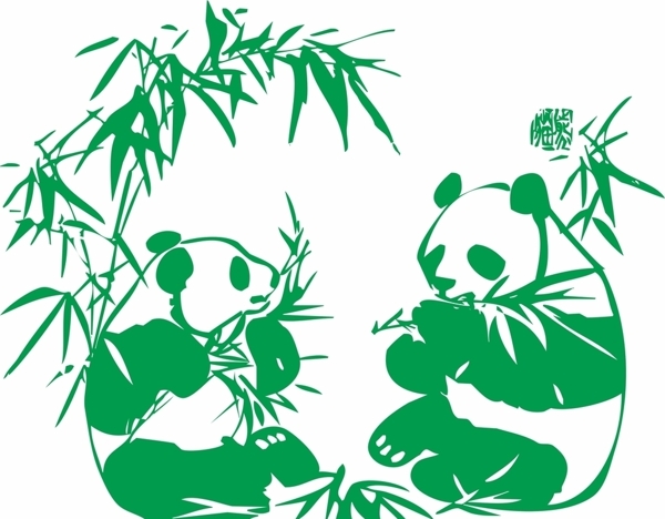 矢量竹子矢量国宝矢量大熊猫