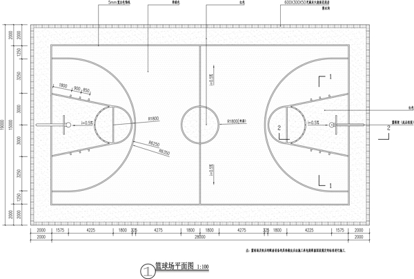 篮球场地施工图纸