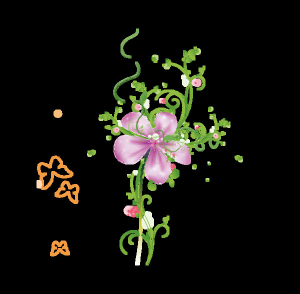 紫色花朵png免扣元素