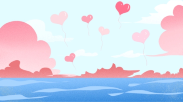 粉色爱心海洋背景素材