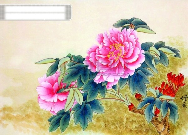 水墨牡丹