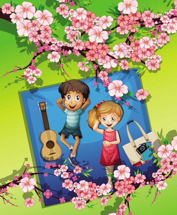 卡通夏天兒童