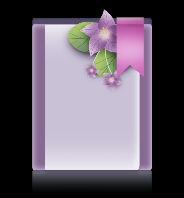 春季紫色花卉立体提示框