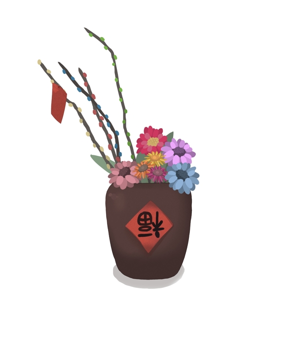 春节装饰花PNG素材