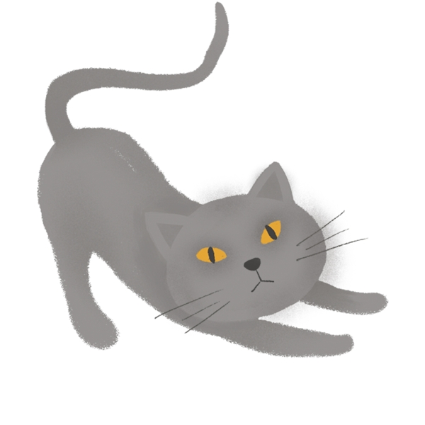 灰色可愛小貓咪插畫
