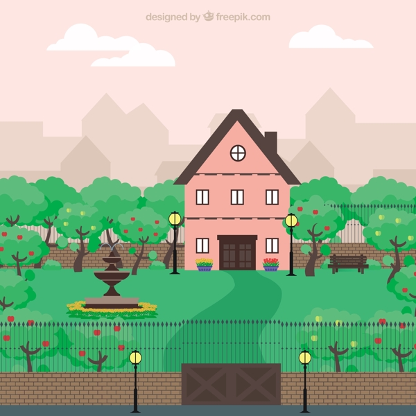 可爱的粉红色的房子图片