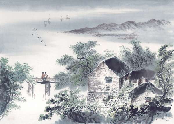 水墨山水畫圖片