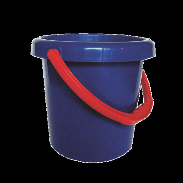 蓝色小塑料桶免抠png透明素材