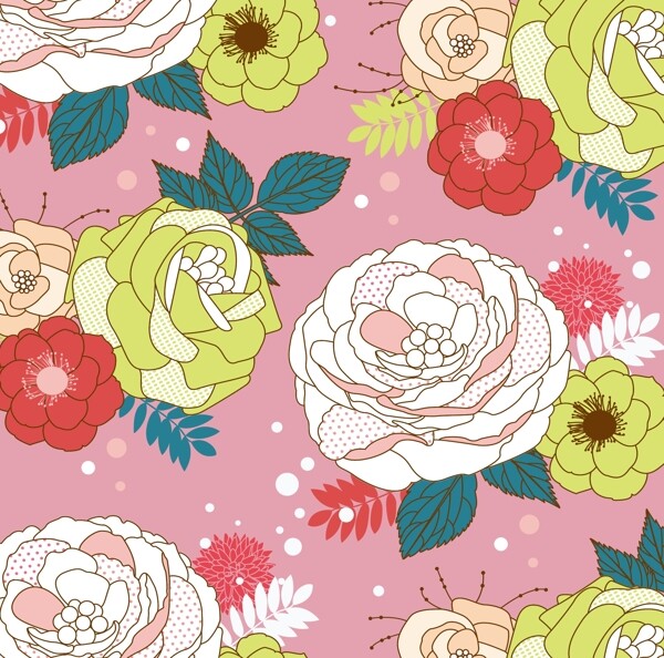 甜蜜的卡通花朵
