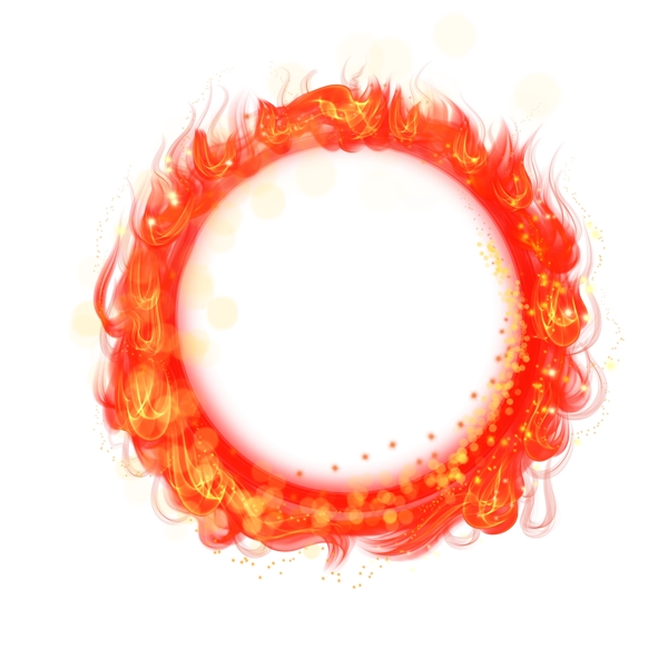 矢量图红色原创圆形火花火焰