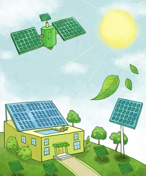 太陽能省電圖片