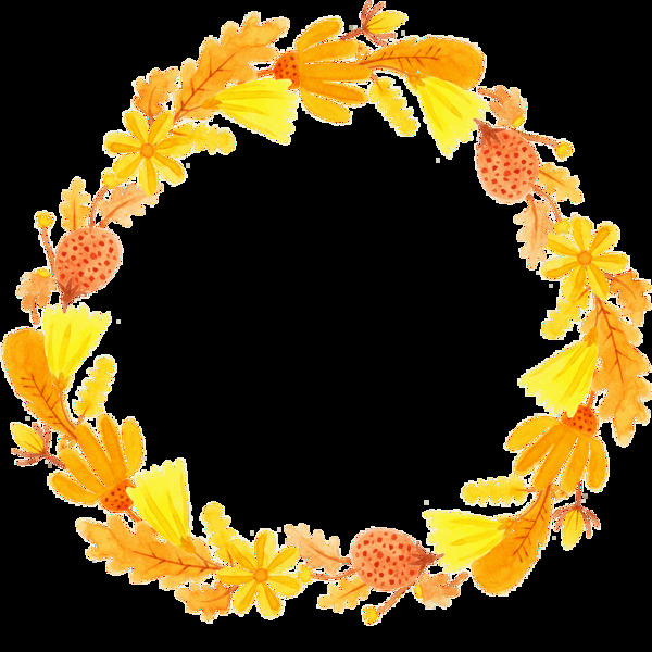 黃色小花花環(huán)高清素材