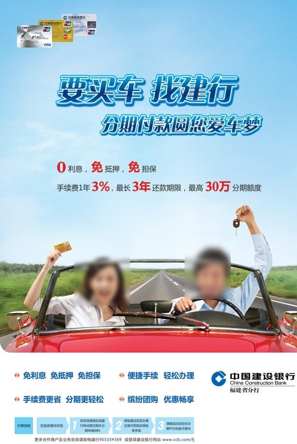 買車分期業(yè)務(wù)車貸海報(bào)