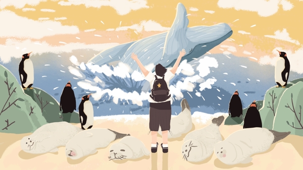 世界海洋日海洋之歌原创插画