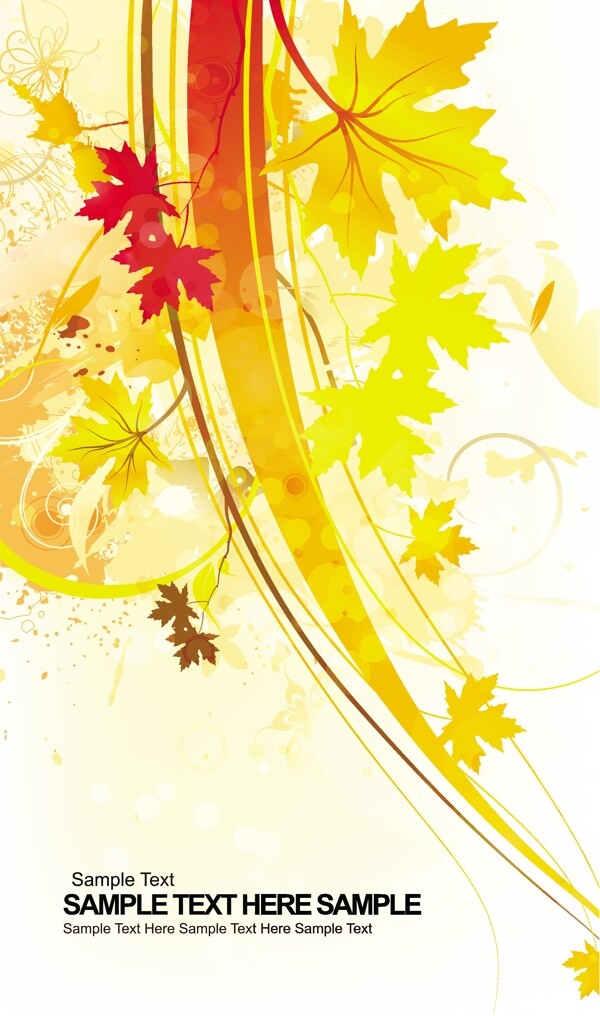 秋天的花卉背景矢量插画