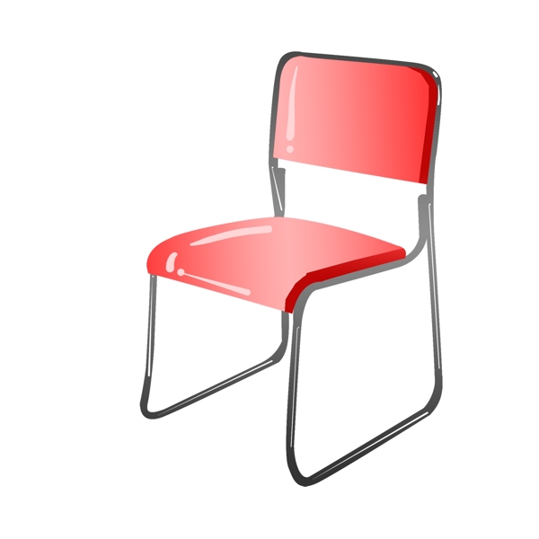 红色金属椅子插画