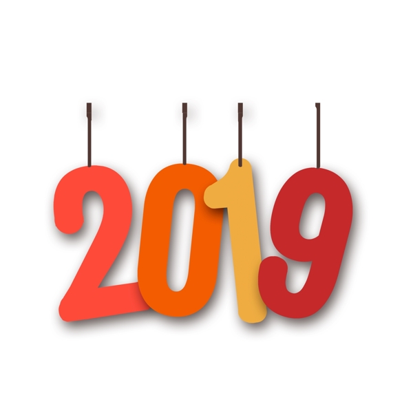 創(chuàng)意彩色2019藝術(shù)字設(shè)計