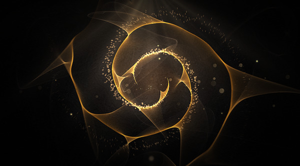 大气金色光环粒子展示logo模板