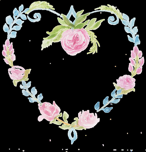 玫瑰花環(huán)情人節(jié)愛心透明