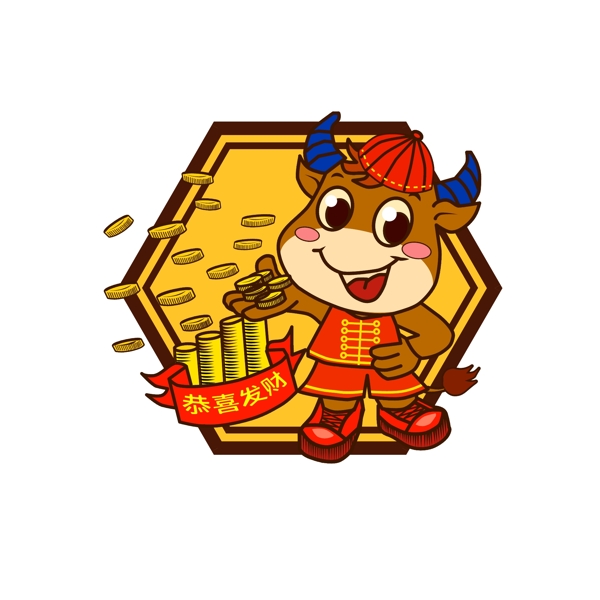 春節(jié)動漫牛形象圖片