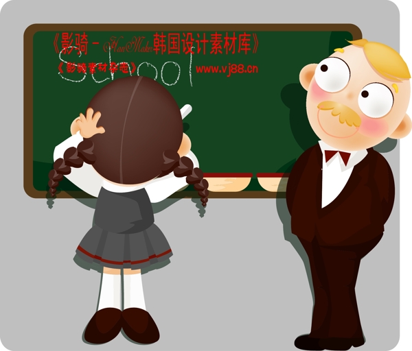 學生課堂小孩兒童學習上學韓國花紋時尚花紋底紋矢量素材矢量圖片HanMaker韓國設計素材庫