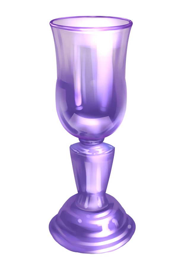 紫色玻璃酒杯插画