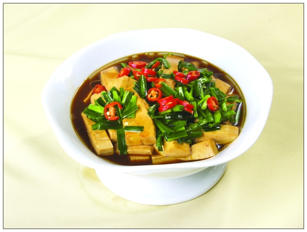 韭菜燜豆腐圖片