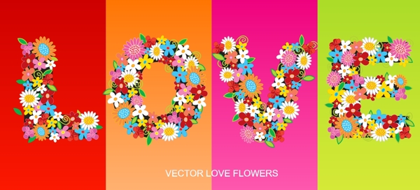 Love花環(huán)字體矢量素材