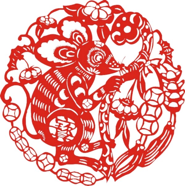 剪紙鼠圖片