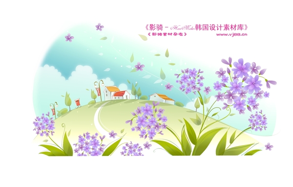 夢幻風景HanMaker韓國設計素材庫背景花紋底紋抽象線條