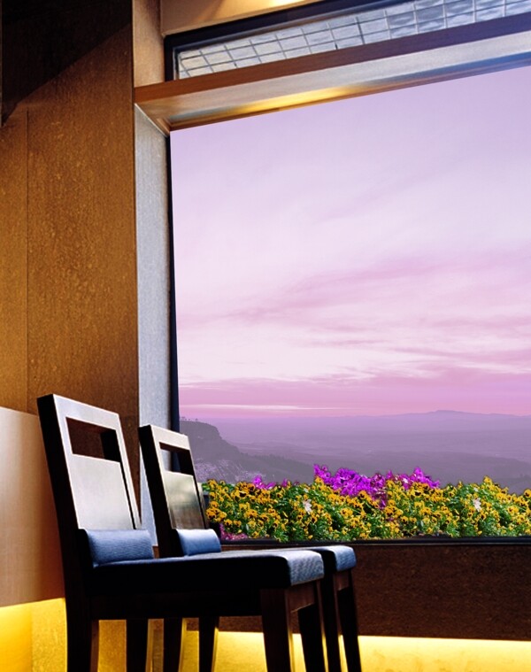 龙腾广告平面广告PSD分层素材源文件房地产窗户椅子天边树叶