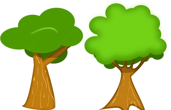 绿色卡通矢量树木