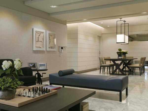现代简约客厅深绿色茶几室内装修效果图
