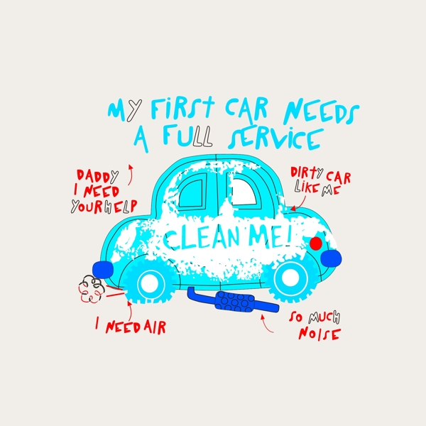 印花矢量圖交通工具車文字英文免費(fèi)素材