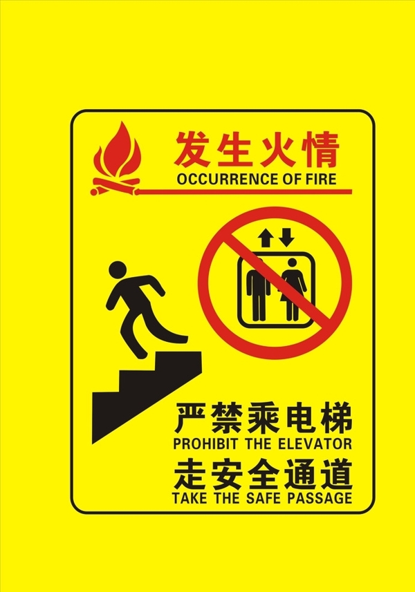 發(fā)生火情走安全通道圖片