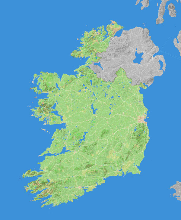 爱尔兰地形图